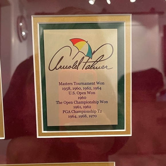 COPY - Arnold Palmer and Jack Nicklaus framed autographed Masters flags and pho… - Picture 3 of 8